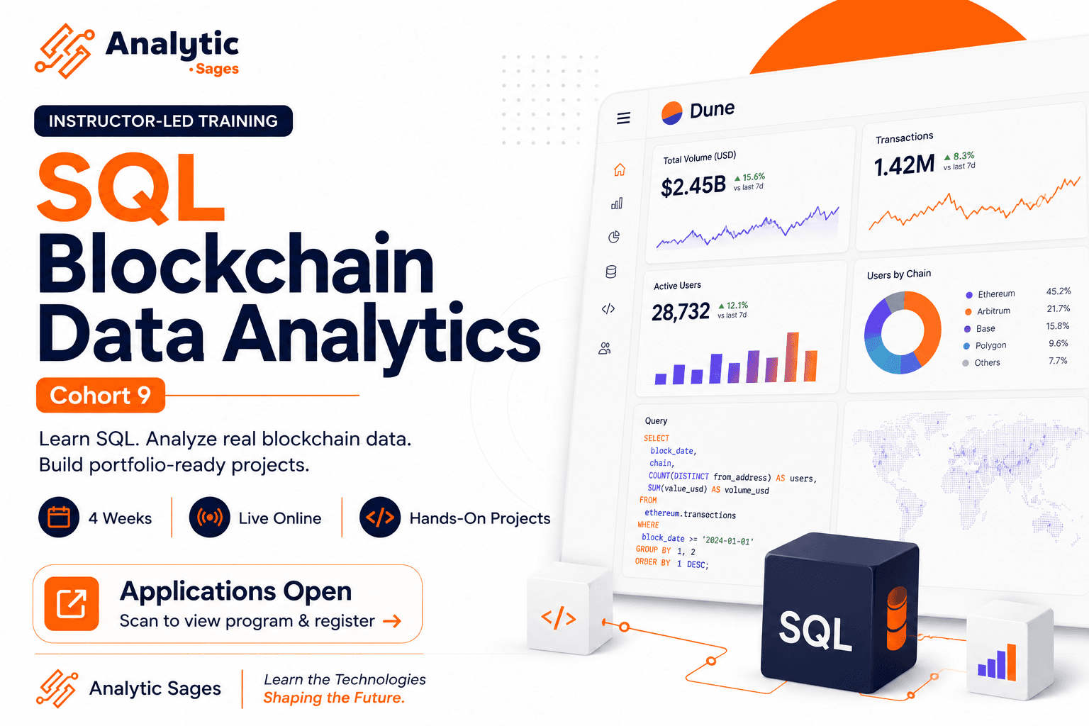 SQL Blockchain Data Analytics course postcard