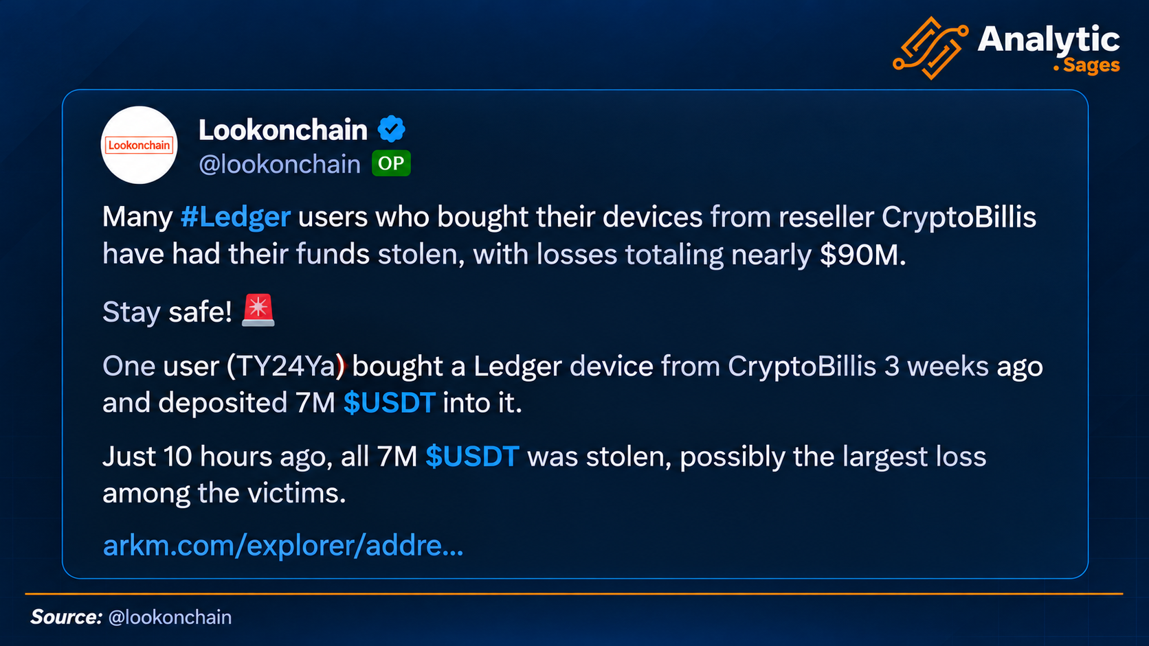 LookOnchain tweet